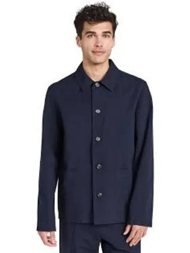 Kerlouan Logo Twill Shirt Jacket Dark Navy - A.P.C. - BALAAN 2