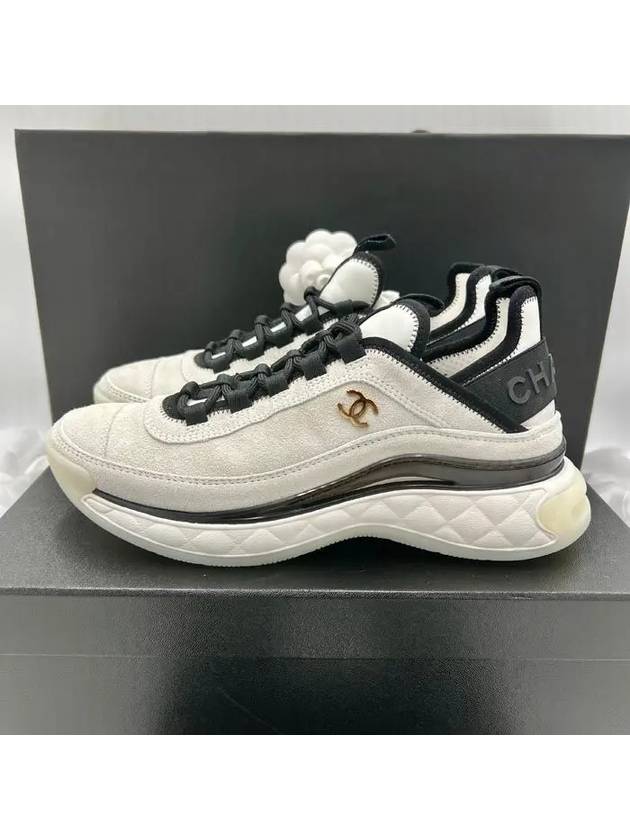 Mixed fiber women s sneakers white gold G45331 - CHANEL - BALAAN 4