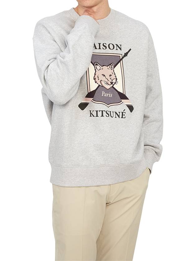 College Fox Print Sweatshirt Light Grey - MAISON KITSUNE - BALAAN 6