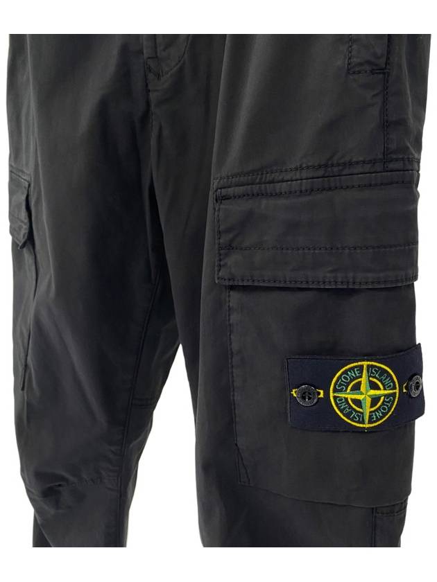 Banding Waist Tapered Cargo Straight Pants Black - STONE ISLAND - BALAAN 4