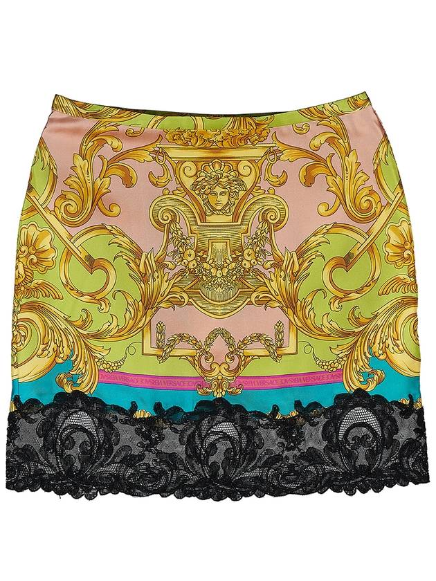 printed H-line skirt yellow - VERSACE - BALAAN.