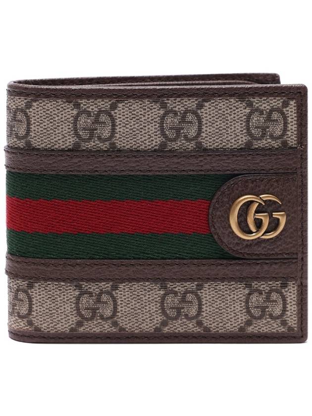 Ophidia GG Half Wallet Beige Ebony - GUCCI - BALAAN 3