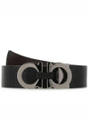 Reversible Gancini Belt Black Hickory - SALVATORE FERRAGAMO - BALAAN 2