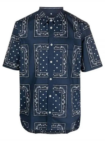 La Chemise Melo Paisley Bandana Short Sleeve Shirt Navy - JACQUEMUS - BALAAN 1