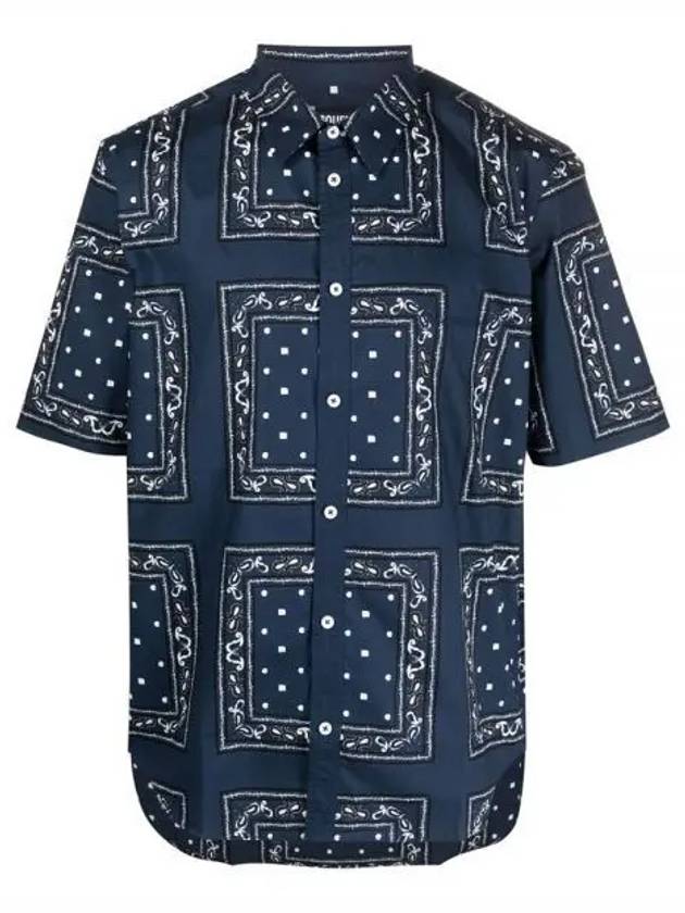 La Chemise Melo Paisley Bandana Short Sleeve Shirt Navy - JACQUEMUS - BALAAN 2