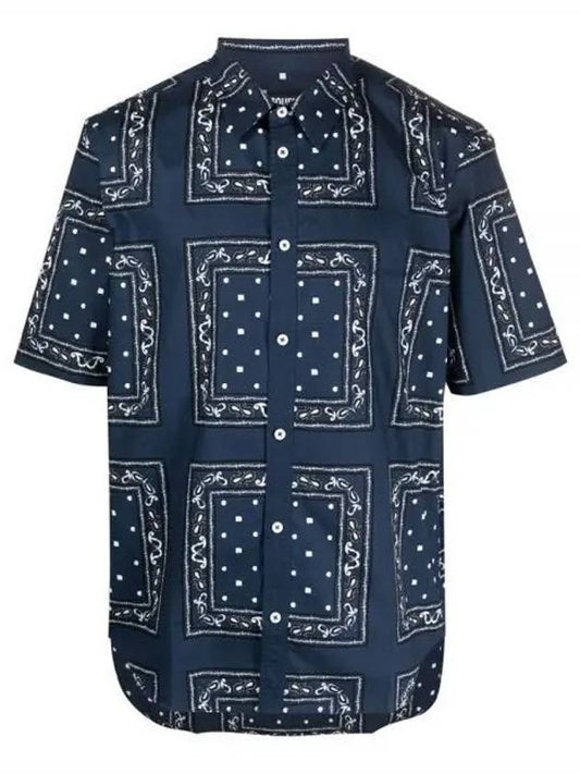 La Chemise Melo Paisley Bandana Short Sleeve Shirt Navy - JACQUEMUS - BALAAN 1