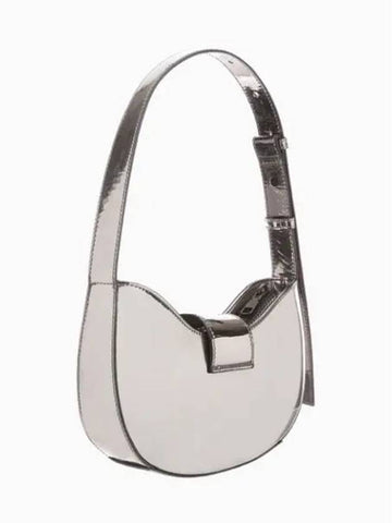 JEANS Women s Silver Metal CKJ Off Duty Holiday Round Shoulder Bag DH3513 037 - CALVIN KLEIN - BALAAN 1