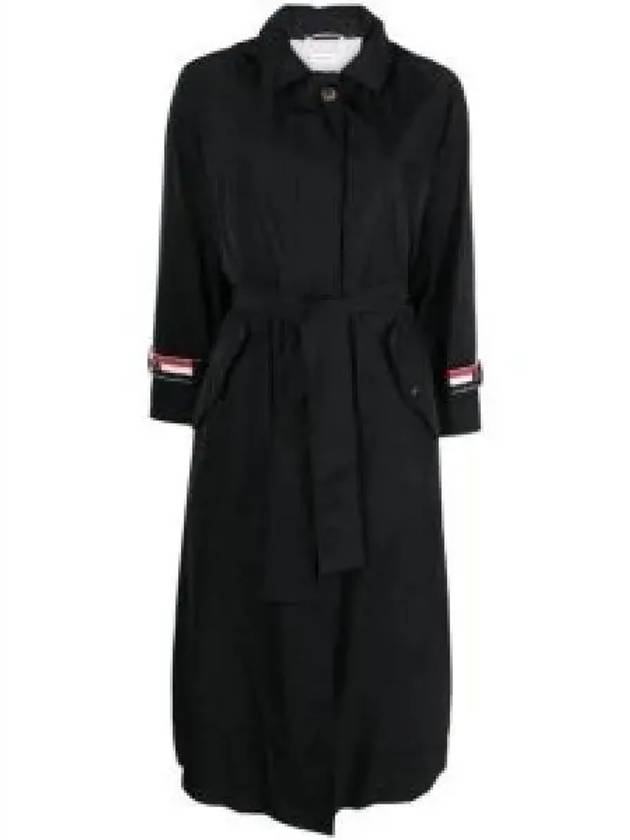 Poly Twill Car Single Coat Black - THOM BROWNE - BALAAN 2