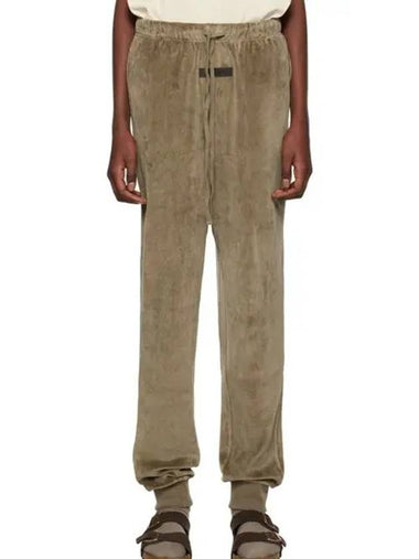 Velor Cotton Lounge Jogger Pants Wood - FEAR OF GOD ESSENTIALS - BALAAN 1