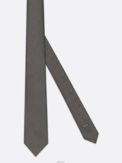 Oblique silk tie deep khaki - DIOR - BALAAN 2