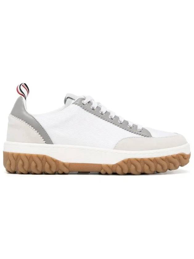 Court Rubber Sole Knit Low Top Sneakers White - THOM BROWNE - BALAAN 3