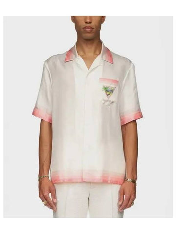 M Cuban Collar Short Sleeve Shirt Silk Satin - CASABLANCA - BALAAN 1