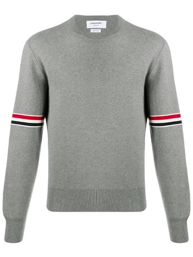 Men's Milan Stitch Armband Crew Neck Knit Top Light Grey - THOM BROWNE - BALAAN 2