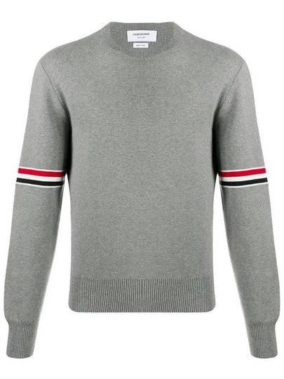 Men's Milan Stitch Armband Crew Neck Knit Top Light Grey - THOM BROWNE - BALAAN 2