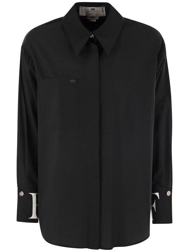 Poplin shirt with logo on cuffs - ELISABETTA FRANCHI - BALAAN 1