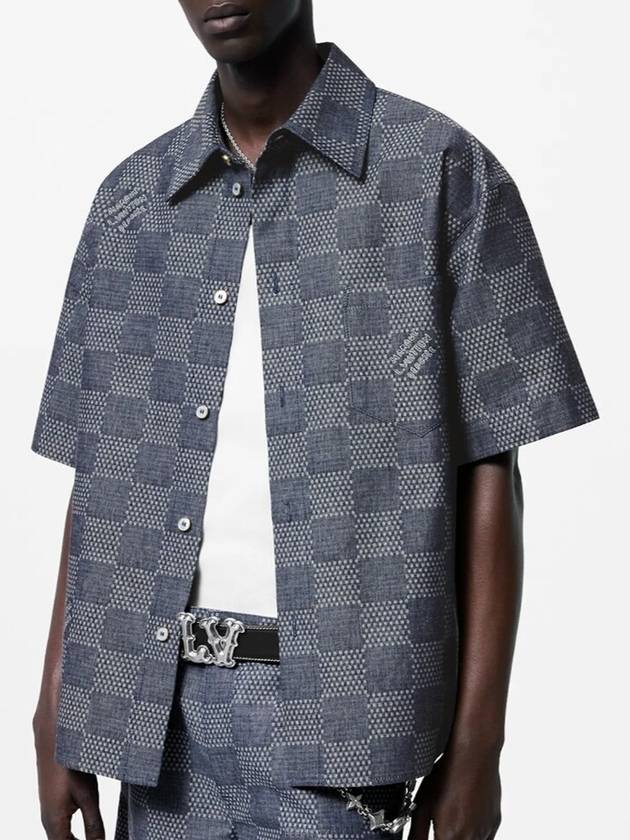 1AFXLS Damier short sleeved chambray shirt - LOUIS VUITTON - BALAAN 2