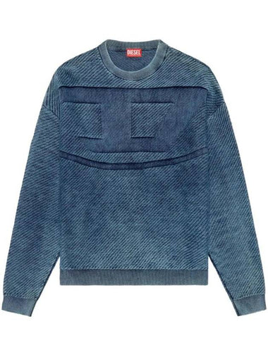 K Klevery Denim Effect Organic Cotton Sweatshirt Blue - DIESEL - BALAAN 1