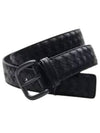 Men's Intrecciato Weaving Leather Belt Black - BOTTEGA VENETA - BALAAN 2