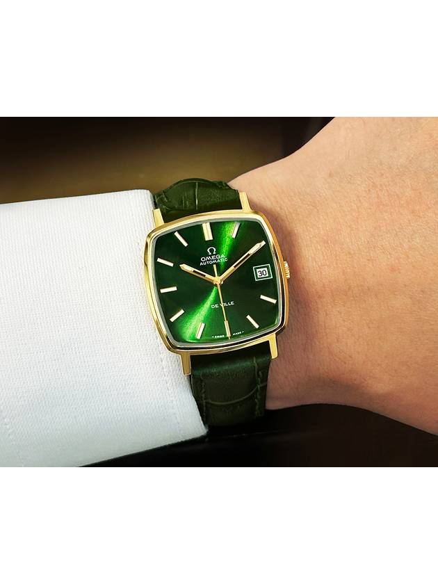 Deville Rare Green Dial Cal 1010 18KGP Men s Automatic Watch - OMEGA - BALAAN 8