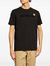 Flocked Logo Short Sleeve T-Shirt Black - MONCLER - BALAAN 3