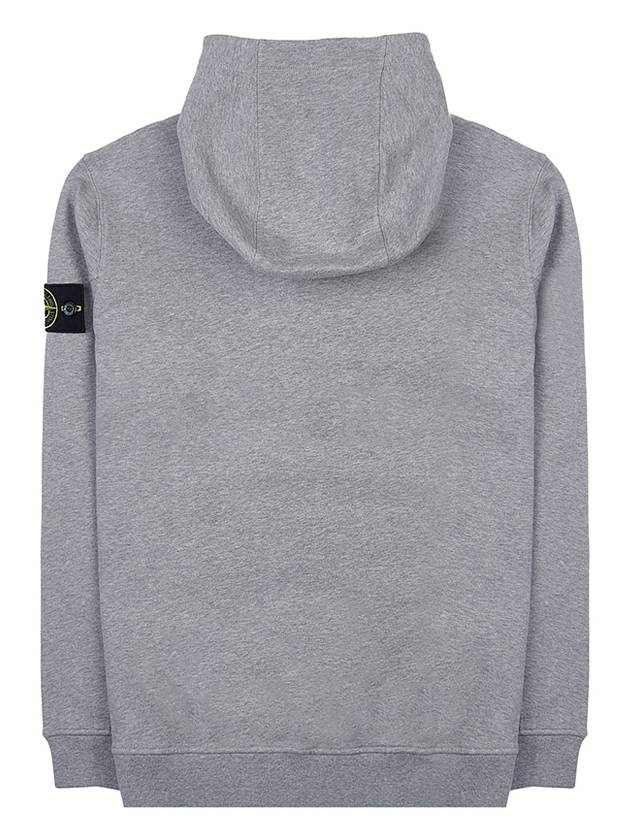 Snap Brushed Cotton Fleece Hoodie Grey - STONE ISLAND - BALAAN 3