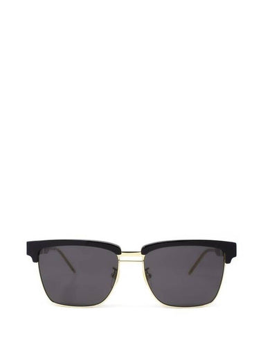 Gucci Eyewear Half Rim Rectangular Sunglasses Black - GUCCI - BALAAN 1