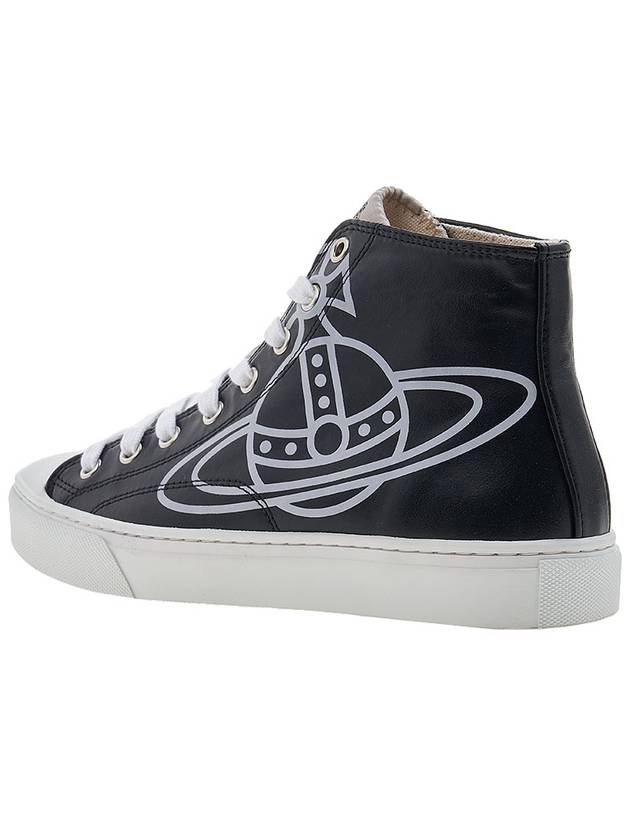 Plimsoll Eco Leather High Top Sneakers Black - VIVIENNE WESTWOOD - BALAAN 4