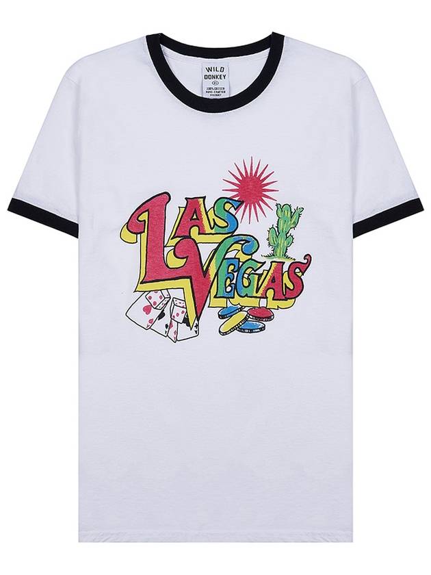 Wild Donkey Men s Las Vegas Short Sleeve T Shirt WHITE BLACK - WILD DONKEY - BALAAN 1