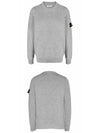 Logo Patch Crew Neck Wool Knit Top Grey Melange - STONE ISLAND - BALAAN 6