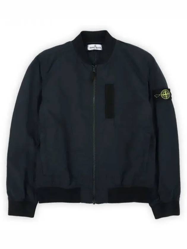 Kids Garment Dyed Cotton Nylon Bomber Jacket Navy - STONE ISLAND - BALAAN 2