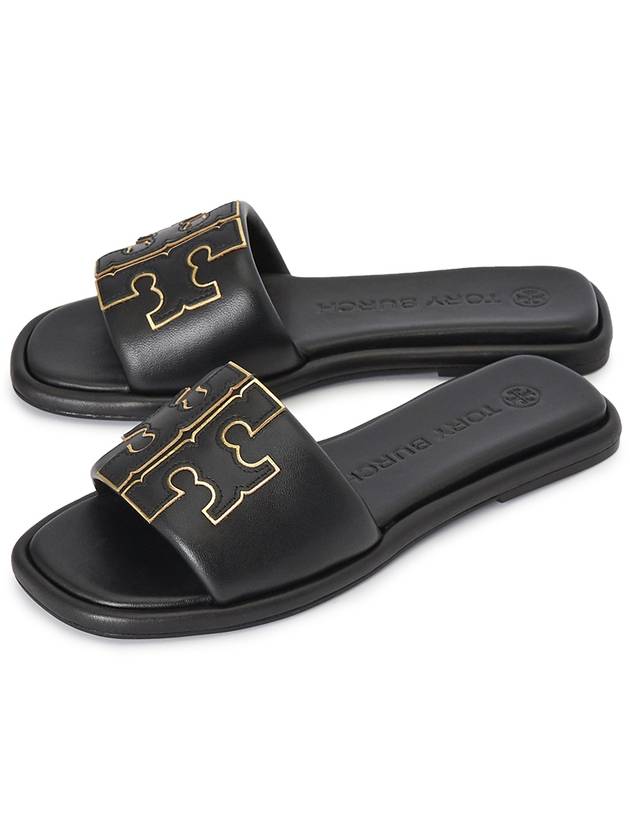 Double T Slide Slippers Black - TORY BURCH - BALAAN 2