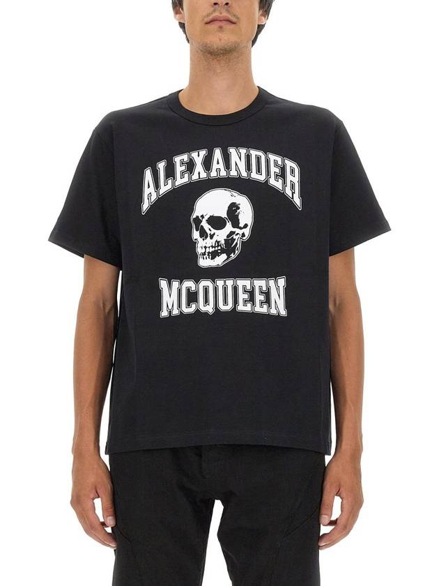 Logo Organic Cotton T-Shirt Black - ALEXANDER MCQUEEN - BALAAN 2