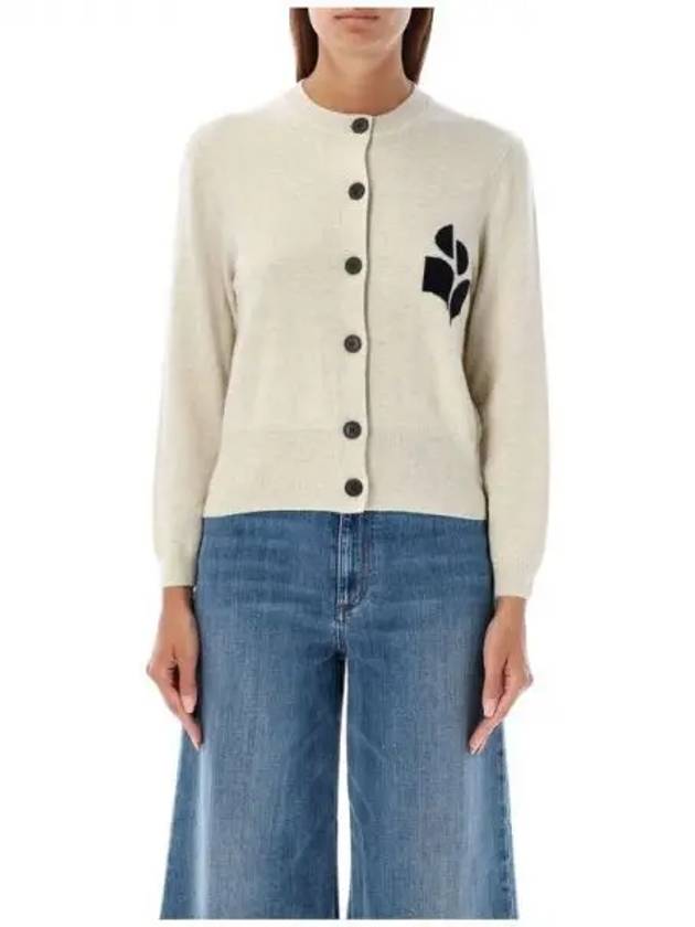 NEWTON LOGO COTTON WOOL CARDIGAN - ISABEL MARANT ETOILE - BALAAN 1