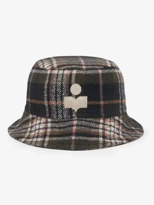 Haleyh Wool Blend Check Bucket Hat Green - ISABEL MARANT - BALAAN 2