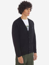 Bold Fox Head Patch V Neck Wool Cardigan Black - MAISON KITSUNE - BALAAN 4