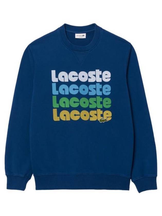 Ombre Print Fleece Sweatshirt Navy - LACOSTE - BALAAN 1