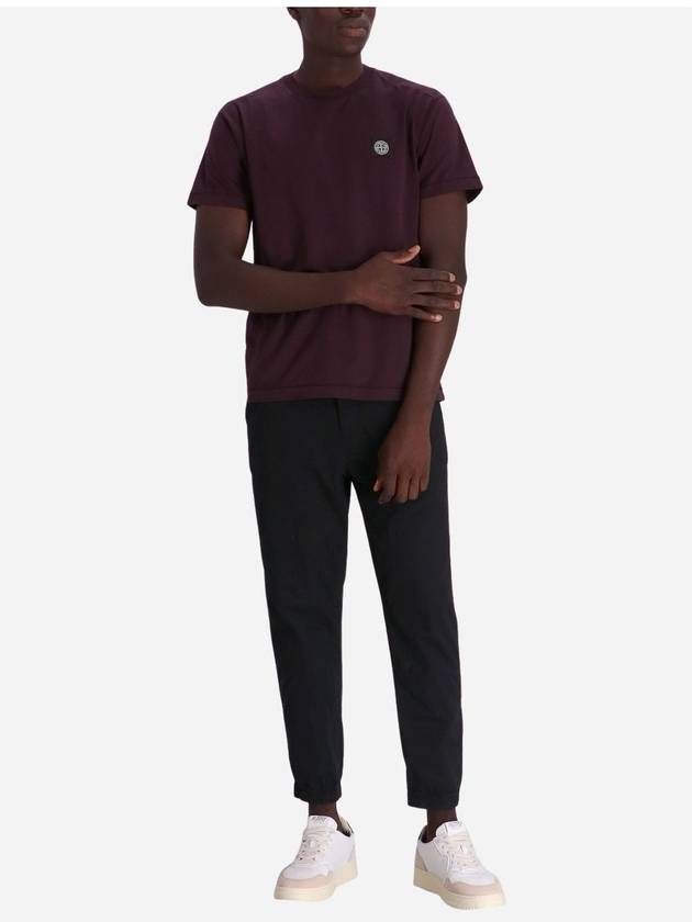 Cotton Jersey Slim Fit Short Sleeve T Shirt Dark Burgundy - STONE ISLAND - BALAAN 3