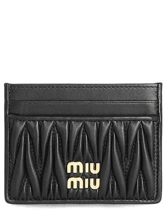 Matelasse Nappa Leather Card Wallet Black - MIU MIU - BALAAN 2