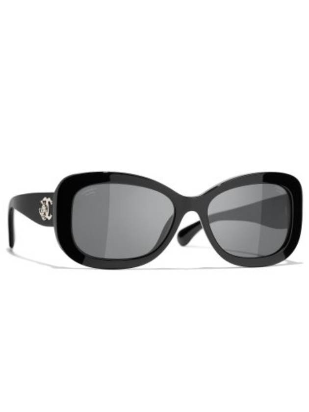 Logo Rectangle Framed Sunglasses Black - CHANEL - BALAAN 2