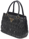 Black Calf Leather Borsa Mano Tote Bag - PRADA - BALAAN 3