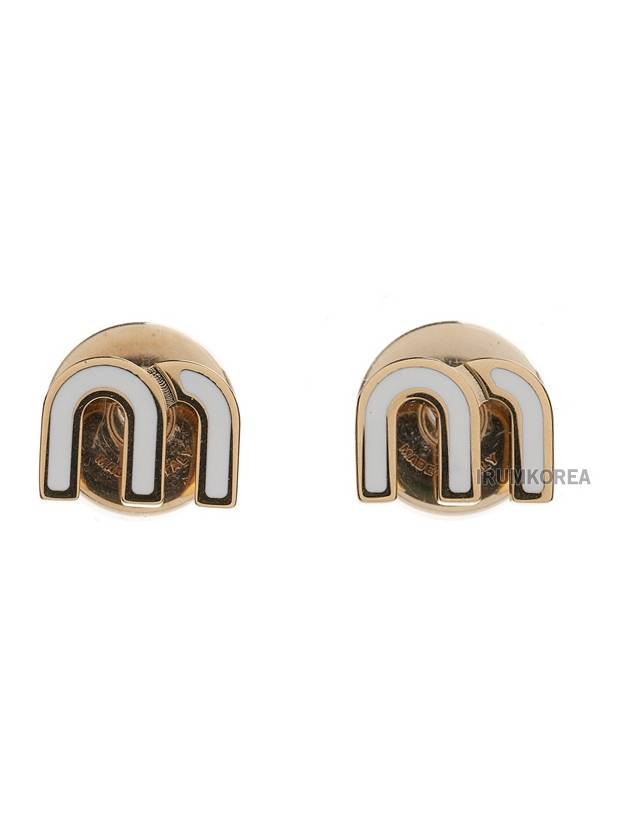 Enameled Metal Earrings White - MIU MIU - BALAAN 9