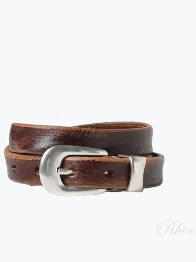 Metal Buckle 2cm Leather Belt Marrone - OUR LEGACY - BALAAN 2