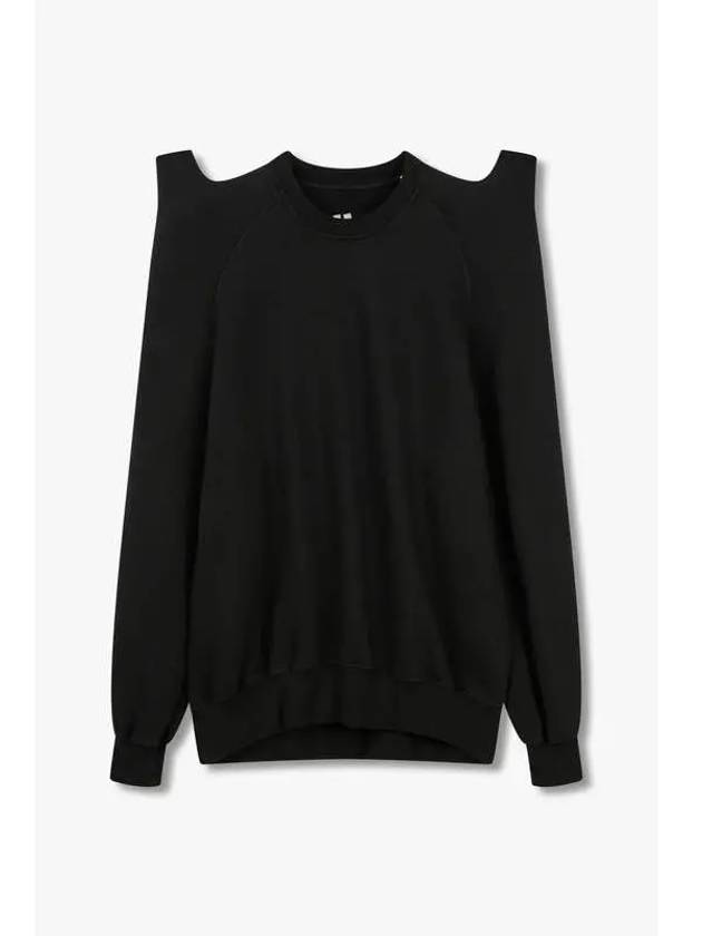 MEN Shoulder Point Cotton Sweatshirt Black - RICK OWENS - BALAAN 1