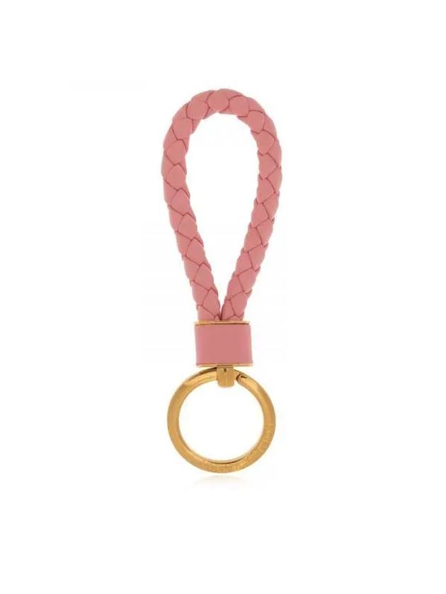 Intrecciato Lambskin Key Holder Pink - BOTTEGA VENETA - BALAAN 1