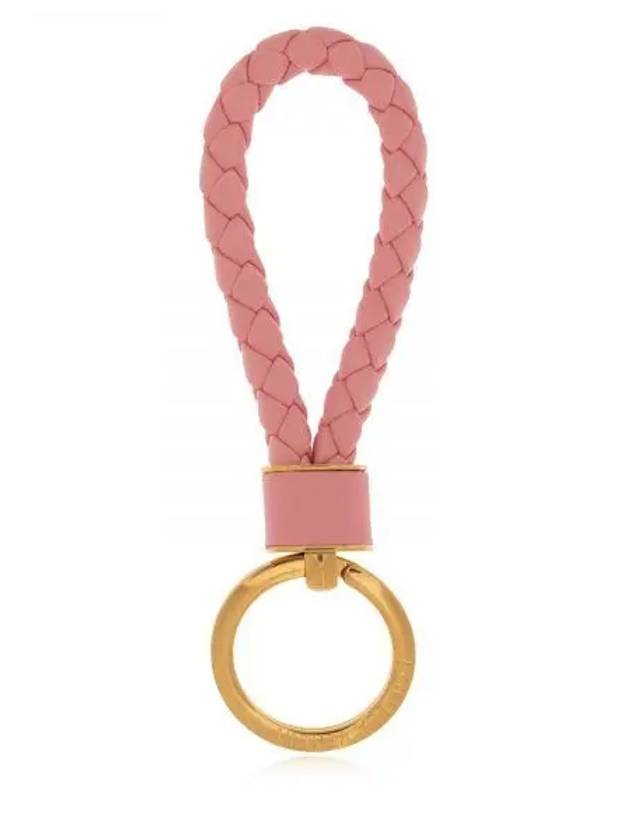 Intrecciato Lambskin Key Holder Pink - BOTTEGA VENETA - BALAAN 2