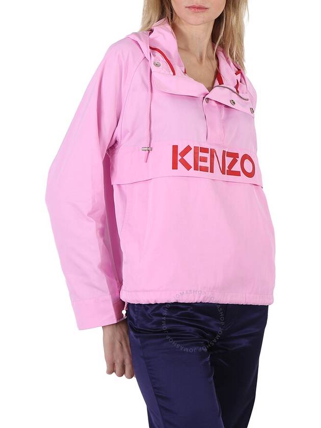 Logo Poly Anorak Hooded Top Pink - KENZO - BALAAN 4