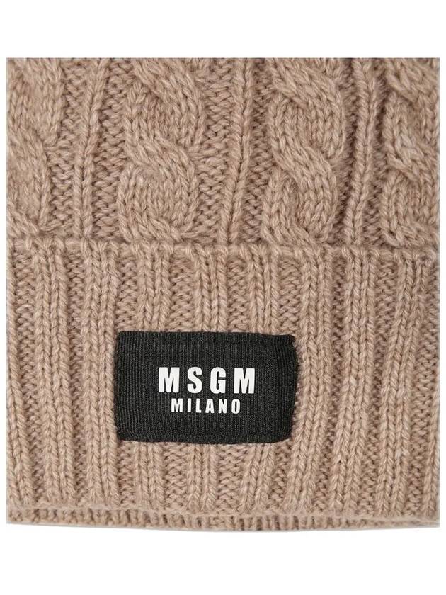 Kids Logo Beanie Beige F3MSJUHT057 015 - MSGM - BALAAN 4