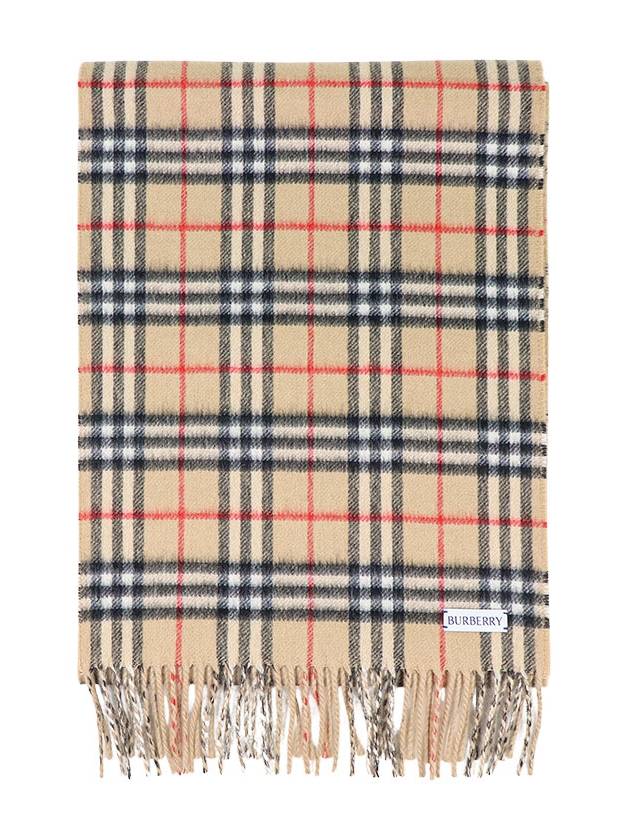 Check Cashmere Scarf Beige - BURBERRY - BALAAN 3