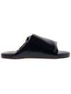 Padded Lambskin Slide Slippers Black - BOTTEGA VENETA - BALAAN.