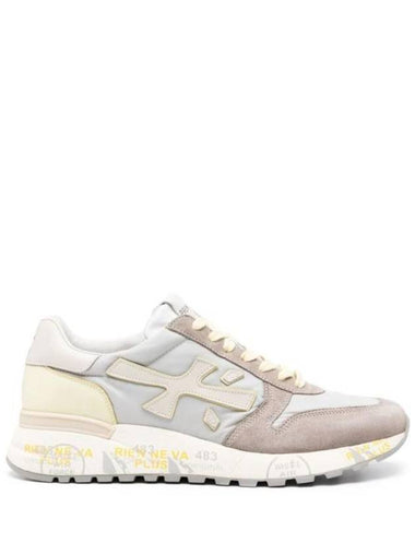 Mick 6615 Logo Suede Low Top Sneakers Grey Beige Yellow - PREMIATA - BALAAN 1